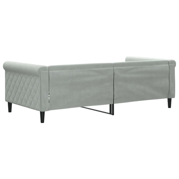 Vidaxl Day Bed Without Mattress Light Grey 90X190 Cm Velvet Sofa Beds