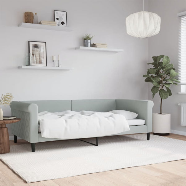 Vidaxl Day Bed Without Mattress Light Grey 90X190 Cm Velvet Sofa Beds