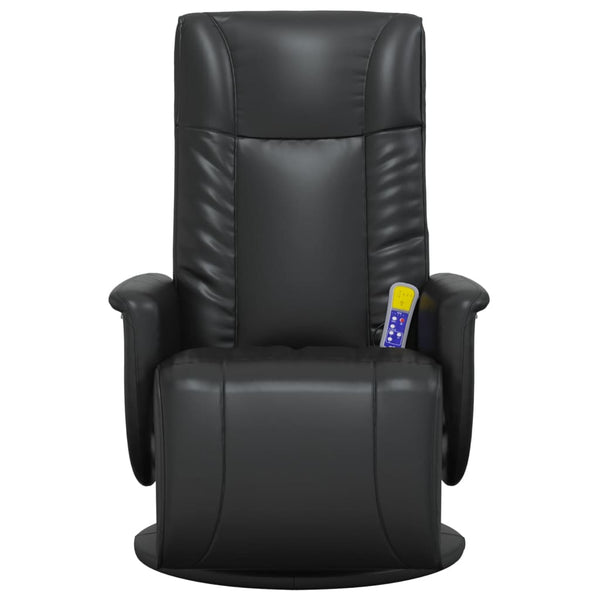 Massage Recliner Chair With Footrest Black Faux Leather Electric Massage Chairs