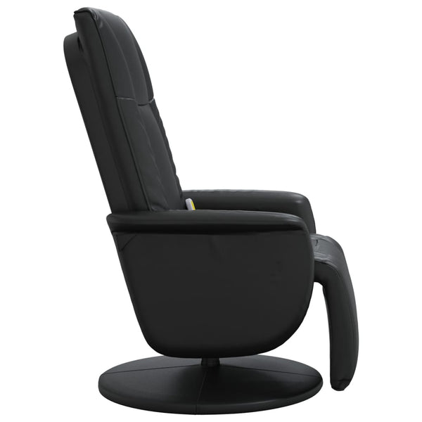 Massage Recliner Chair With Footrest Black Faux Leather Electric Massage Chairs