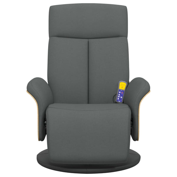 Massage Recliner Chair With Footrest Dark Grey Fabric Electric Massage Chairs