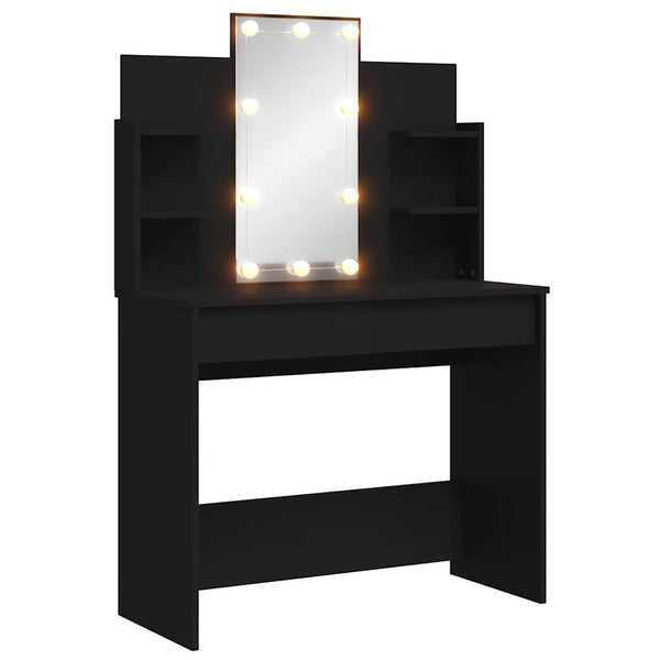 Vidaxl Dressing Table With Led Lights Black 96X40x142 Cm Dressing Tables
