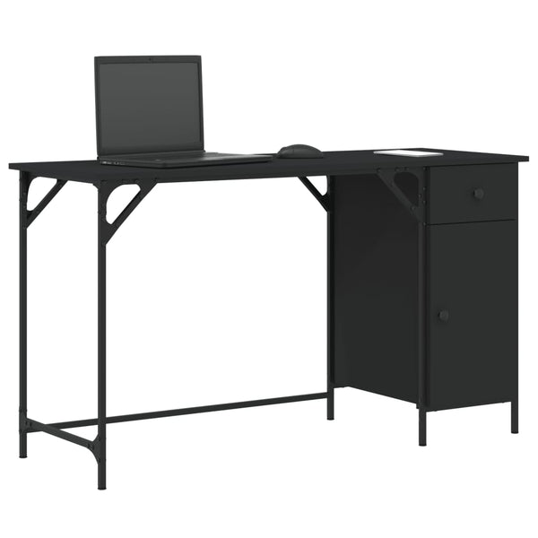 Vidaxl Computer Desk Black 131X48x75 Cm Engineered Wood Home Office Desks