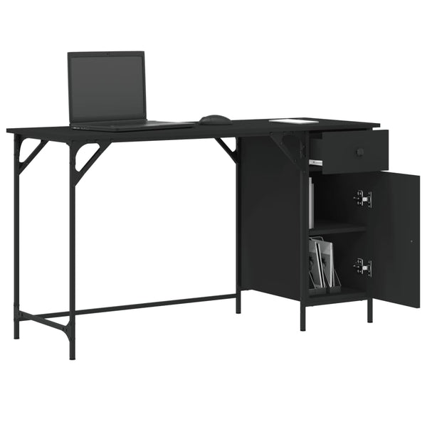 Vidaxl Computer Desk Black 131X48x75 Cm Engineered Wood Home Office Desks