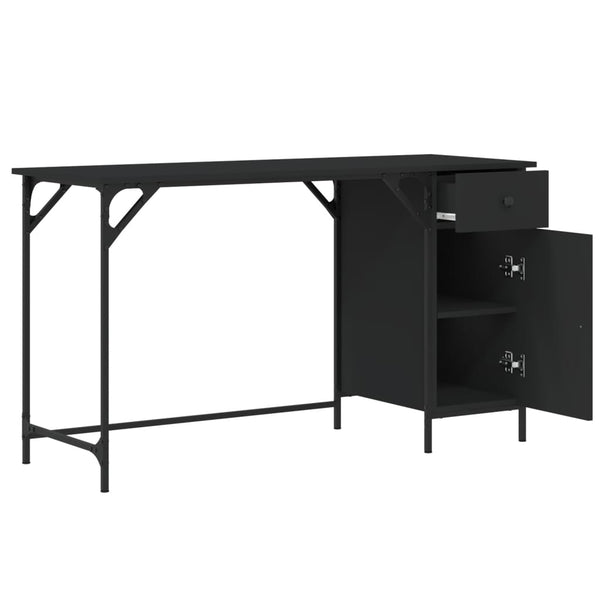 Vidaxl Computer Desk Black 131X48x75 Cm Engineered Wood Home Office Desks