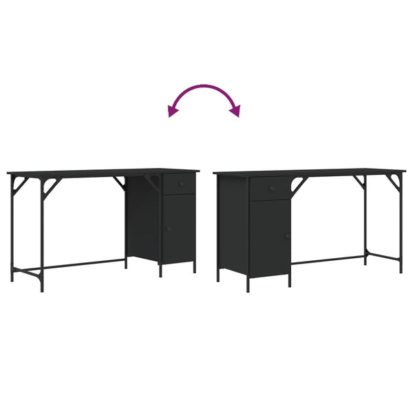 Vidaxl Computer Desk Black 131X48x75 Cm Engineered Wood Home Office Desks