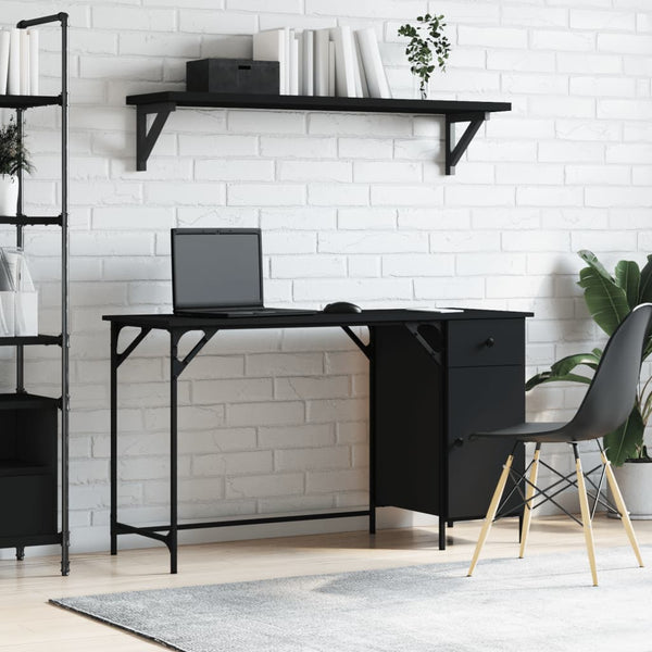 Vidaxl Computer Desk Black 131X48x75 Cm Engineered Wood Home Office Desks