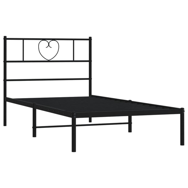Metal Bed Frame With Headboard Black 107X203 Cm King Single Bed Frames