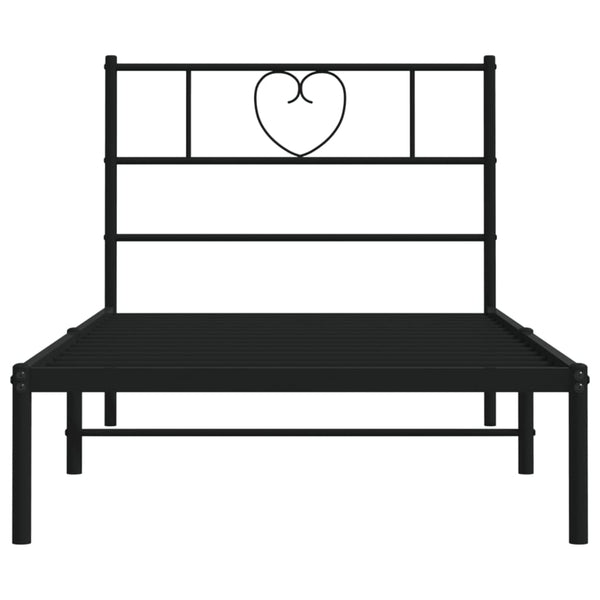 Metal Bed Frame With Headboard Black 107X203 Cm King Single Bed Frames