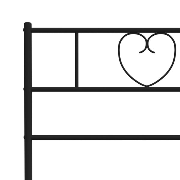Metal Bed Frame With Headboard Black 107X203 Cm King Single Bed Frames