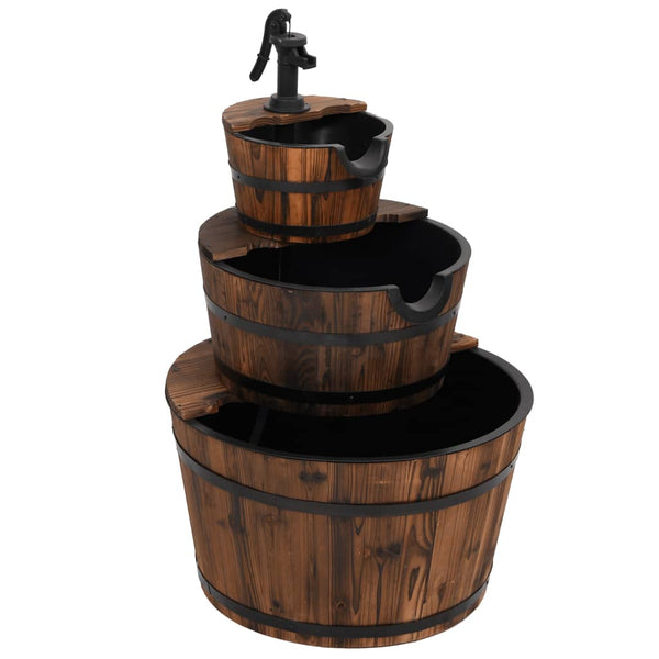 Vidaxl Water Fountain With Pump Solid Wood Fir Outdoor Fountains