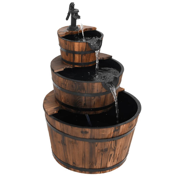 Vidaxl Water Fountain With Pump Solid Wood Fir Outdoor Fountains