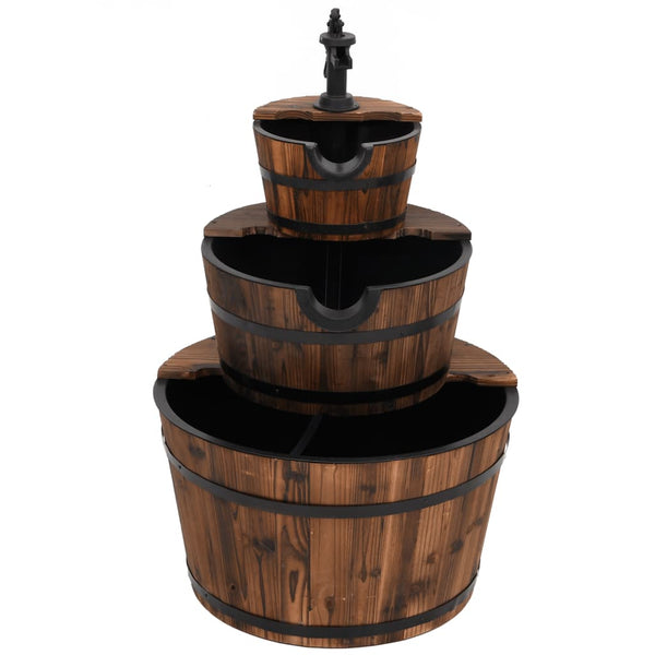 Vidaxl Water Fountain With Pump Solid Wood Fir Outdoor Fountains