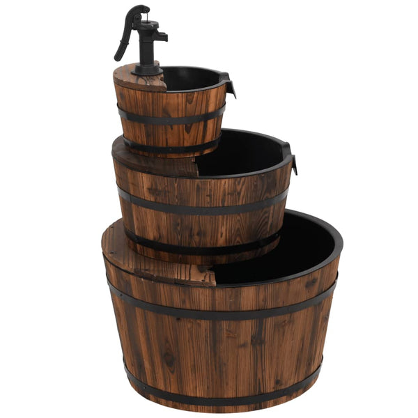 Vidaxl Water Fountain With Pump Solid Wood Fir Outdoor Fountains