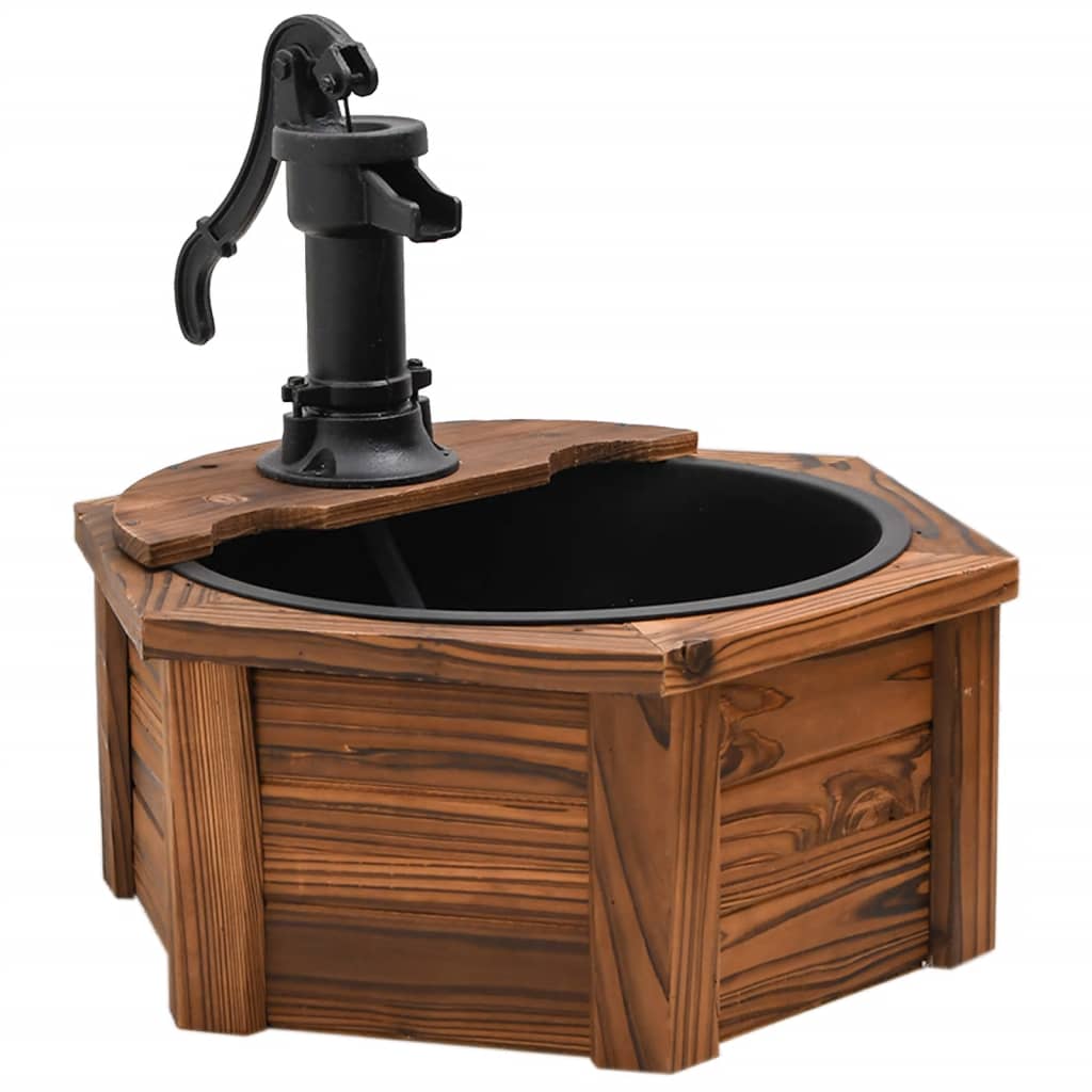 Water Fountain With Pump 57X57x53 Cm Solid Wood Fir Outdoor Fountains