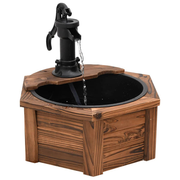 Water Fountain With Pump 57X57x53 Cm Solid Wood Fir Outdoor Fountains
