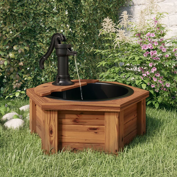 Water Fountain With Pump 57X57x53 Cm Solid Wood Fir Outdoor Fountains