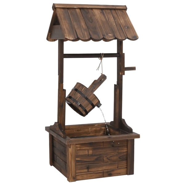 Wishing Well Fountain With Pump 57X50x112 Cm Solid Wood Fir Outdoor Fountains