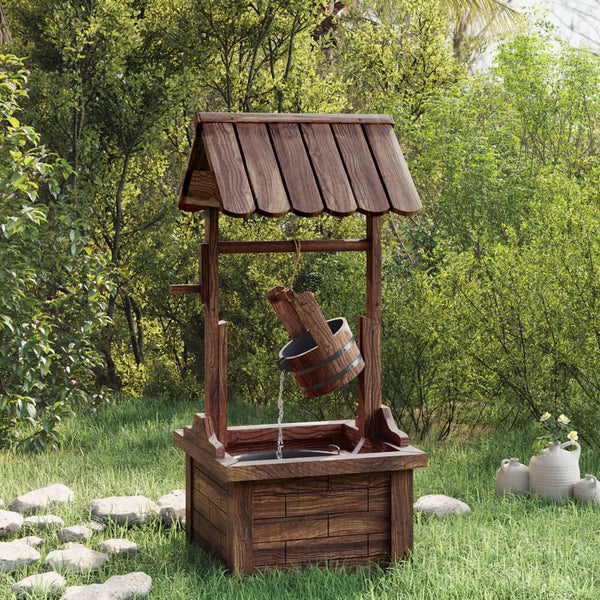 Wishing Well Fountain With Pump 57X50x112 Cm Solid Wood Fir Outdoor Fountains