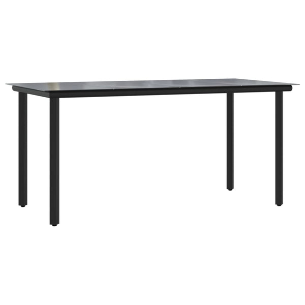 Vidaxl 7 Piece Garden Dining Set Black Steel And Textilene Outdoor Dining Sets