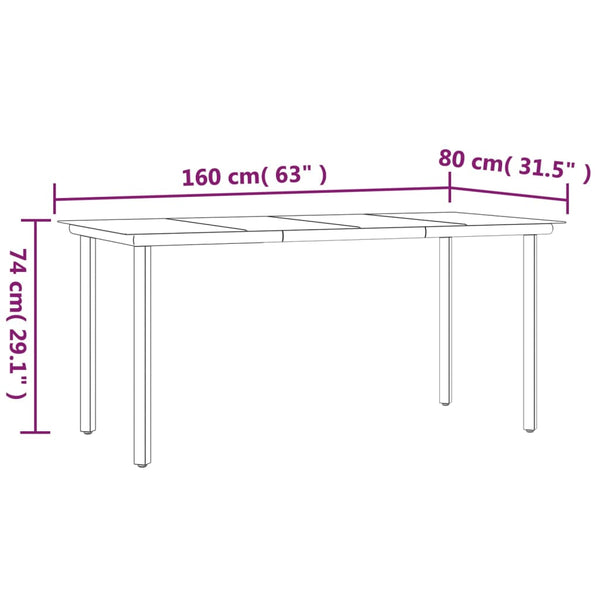 Vidaxl 7 Piece Garden Dining Set Black Steel And Textilene Outdoor Dining Sets