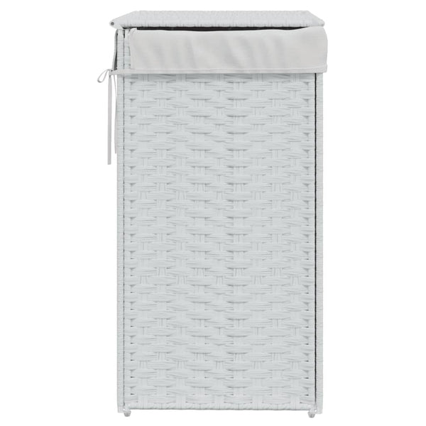 Vidaxl Laundry Basket With Lid White 46X33x60 Cm Poly Rattan Laundry Baskets & Hampers