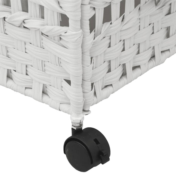 Vidaxl Laundry Basket With Wheels White 66X35x60 Cm Rattan Laundry Baskets & Hampers