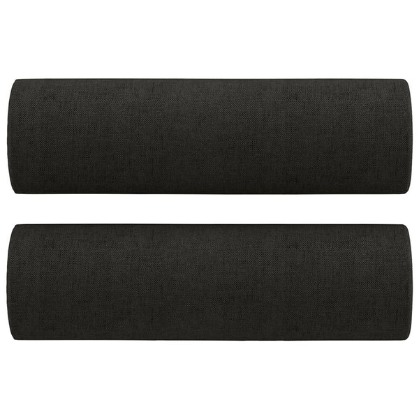2 Seater Sofa With Throw Pillows Black 140 Cm Fabric Sofas Armchairs & Couches