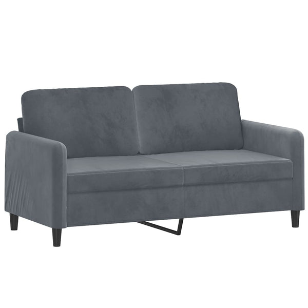 2 Seater Sofa With Throw Pillows Dark Grey 140 Cm Velvet Sofas Armchairs & Couches