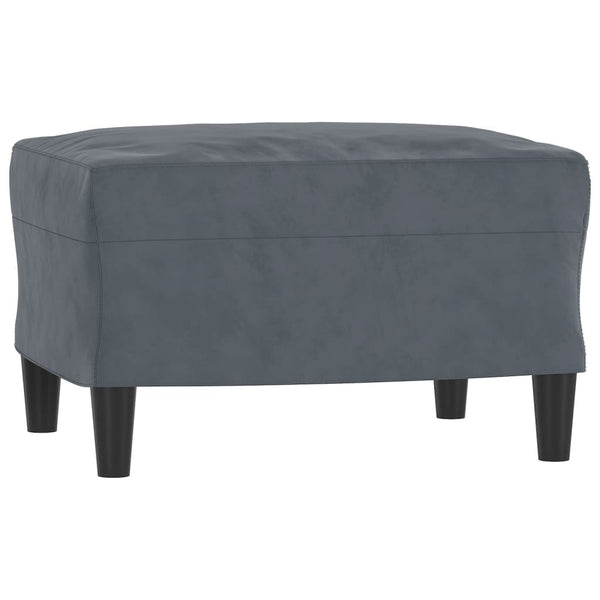 Vidaxl 3 Seater Sofa With Footstool Dark Grey 180 Cm Velvet Sofas Armchairs & Couches