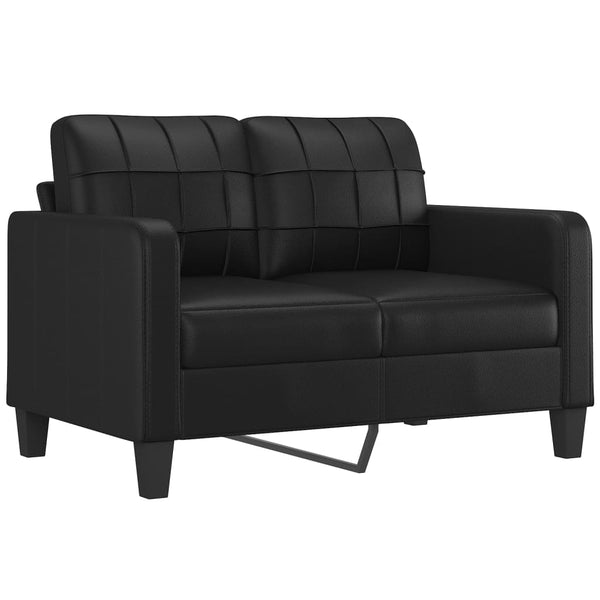 Vidaxl 3 Piece Sofa Set With Cushions Black Faux Leather Sofas Armchairs & Couches