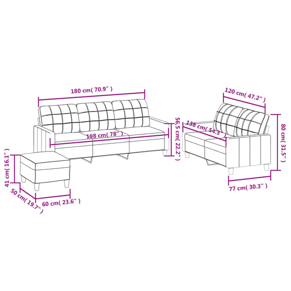 Vidaxl 3 Piece Sofa Set With Cushions Black Faux Leather Sofas Armchairs & Couches