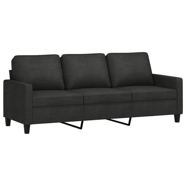 Vidaxl 3 Piece Sofa Set With Cushions Black Fabric Sofas Armchairs & Couches
