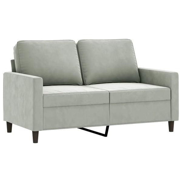 2 Piece Sofa Set With Cushions Light Grey Velvet Sofas Armchairs & Couches