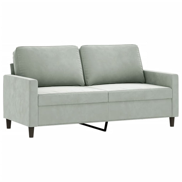 2 Piece Sofa Set With Cushions Light Grey Velvet Sofas Armchairs & Couches