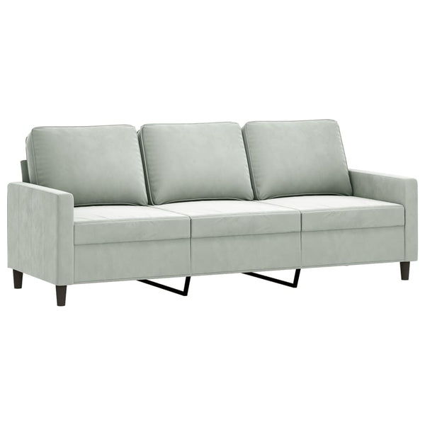 Vidaxl 3 Piece Sofa Set With Cushions Light Grey Velvet Sofas Armchairs & Couches
