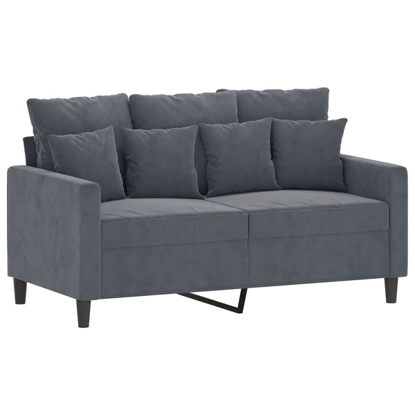 Vidaxl 2 Piece Sofa Set With Cushions Dark Grey Velvet Sofas Armchairs & Couches