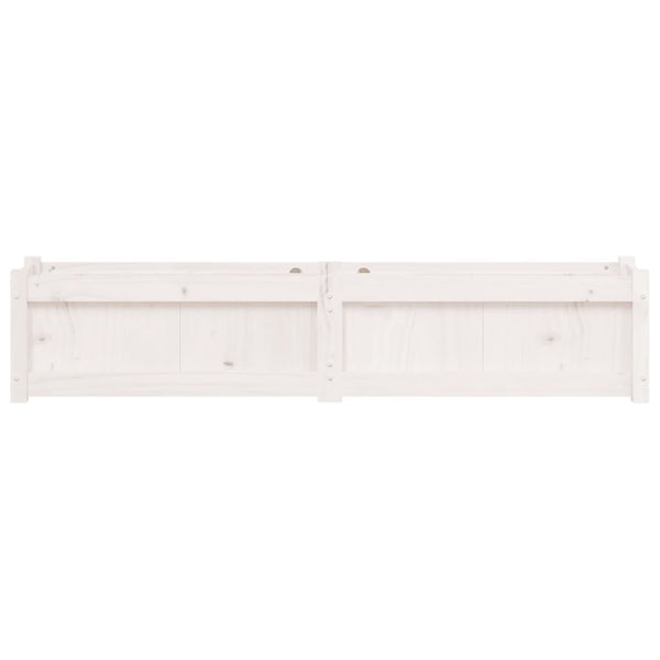 Garden Planter White 150X31x31 Cm Solid Wood Pine Planters & Vases