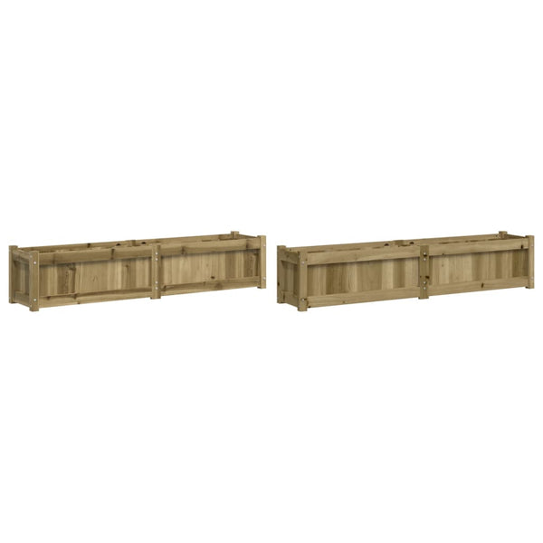 Vidaxl Garden Planters 2 Pcs Impregnated Wood Pine Planters & Vases