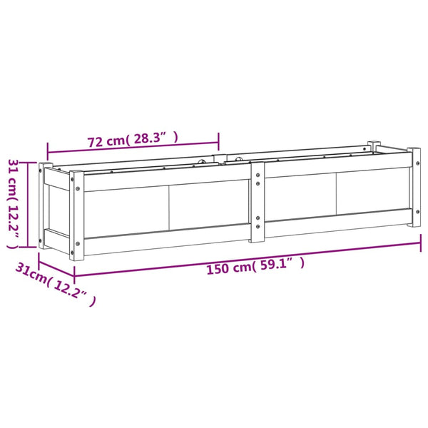 Vidaxl Garden Planters 2 Pcs Impregnated Wood Pine Planters & Vases