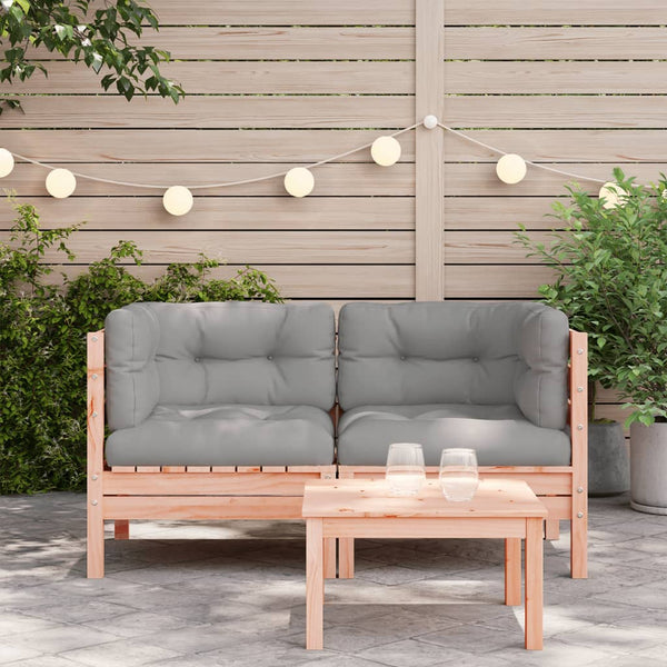 Garden Sofa Corner With Cushions 2 Pcs Solid Wood Douglas Camping Chairs