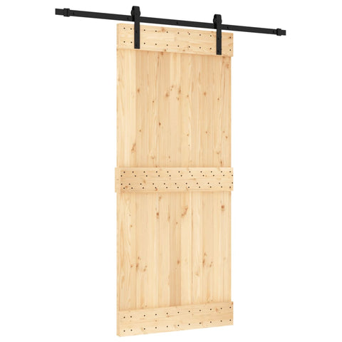 Sliding Door With Hardware Set 90X210 Cm Solid Wood Pine Sliding Door Hardware
