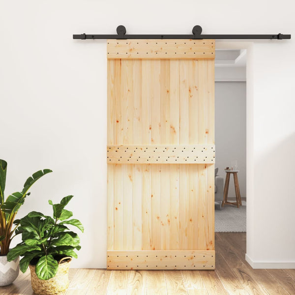 Sliding Door With Hardware Set 100X210 Cm Solid Wood Pine Sliding Door Hardware