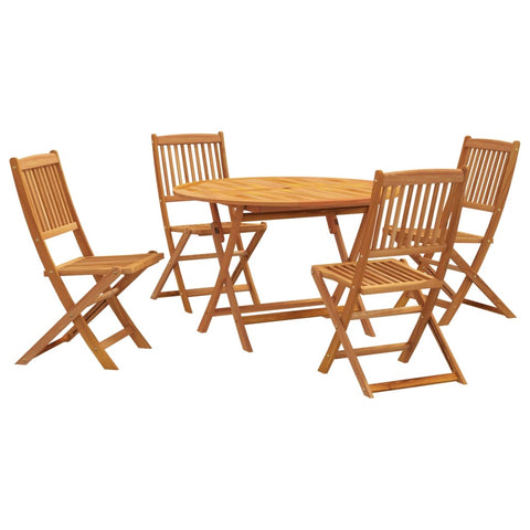 5 Pieces Garden Dining Set Solid Wood Acacia Outdoor Dining Sets
