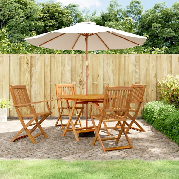 5 Pieces Garden Dining Set Solid Wood Acacia Outdoor Dining Sets