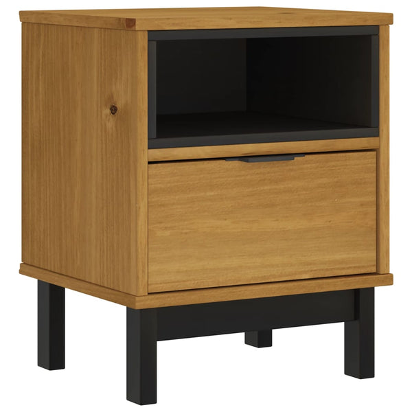 Vidaxl Bedside Cabinet Flam 40X35x50 Cm Solid Wood Pine Side Tables