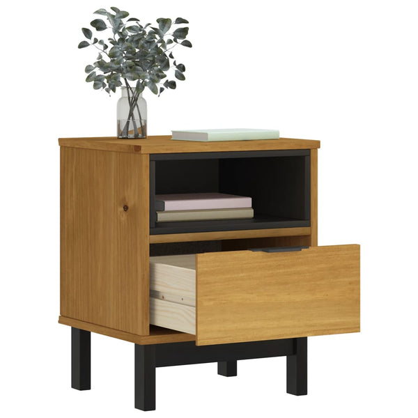Vidaxl Bedside Cabinet Flam 40X35x50 Cm Solid Wood Pine Side Tables