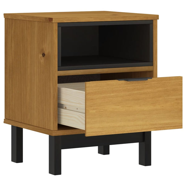 Vidaxl Bedside Cabinet Flam 40X35x50 Cm Solid Wood Pine Side Tables