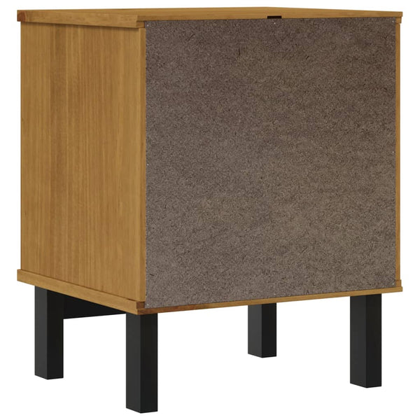 Vidaxl Bedside Cabinet Flam 40X35x50 Cm Solid Wood Pine Side Tables