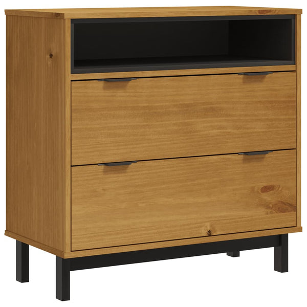 Vidaxl Drawer Cabinet Flam 80X40x80 Cm Solid Wood Pine Cabinets & Cupboards